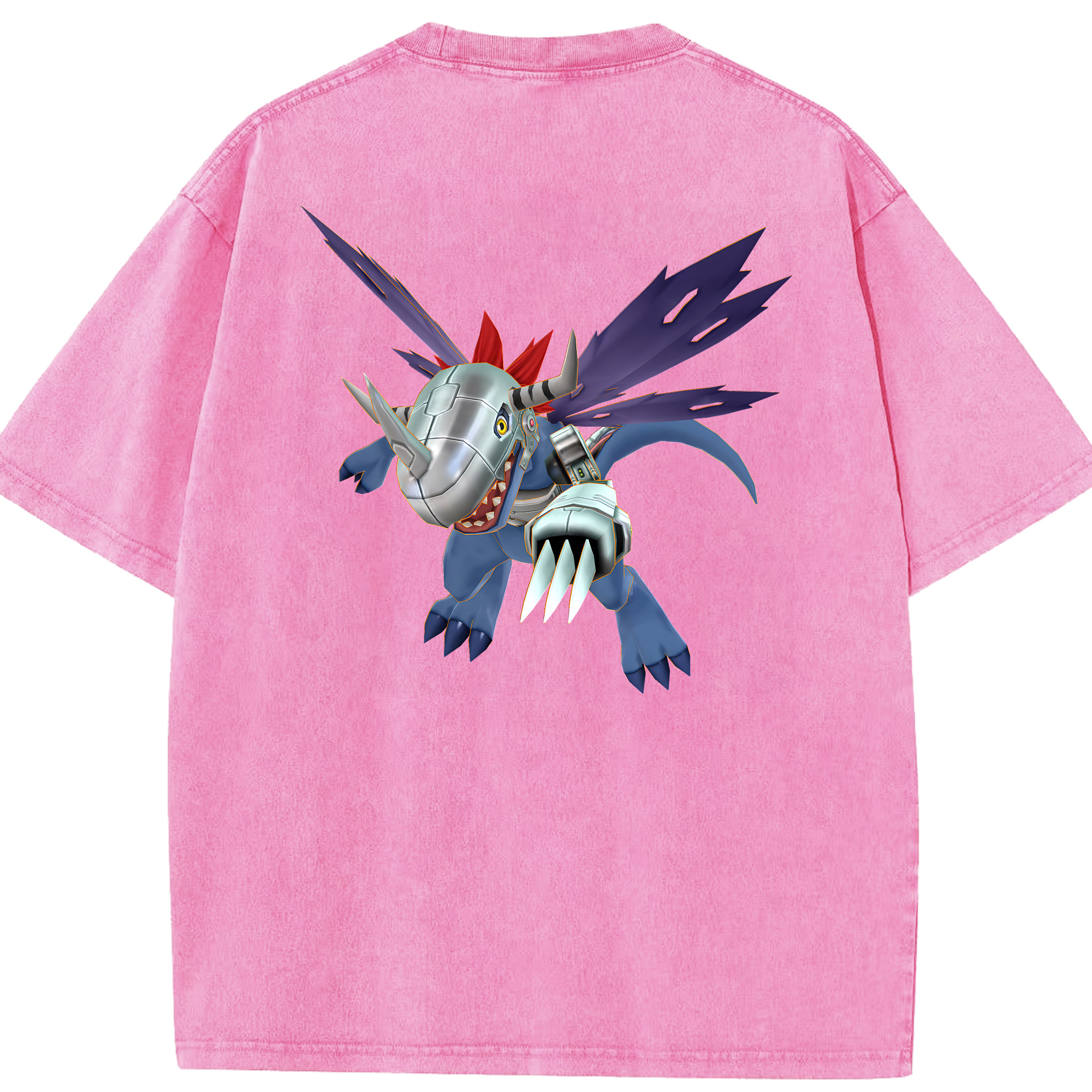 （画像用） Digimon デジタルモンスター/デジモン 綿100% ヴィンテージ風 半袖Tシャツ（背面プリント）